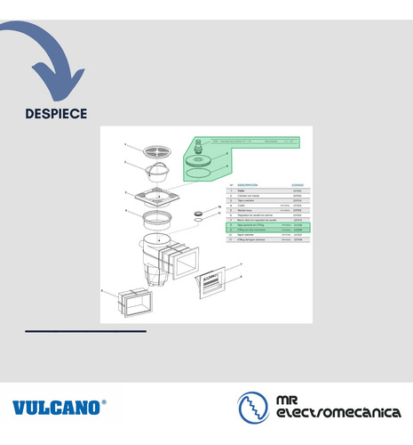 Skimmer Vulcano + Tapa Intermedia + Acople / Pileta Fibra