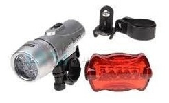 Imagen 5 de 9 de Kit Luz De 5 Led Delantera Y 5 Led Trasera Para Bicicleta