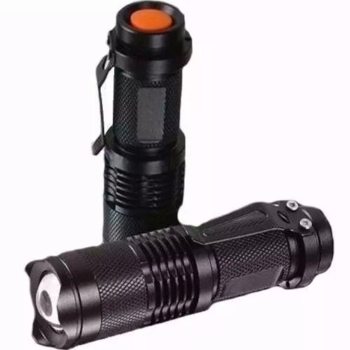 Mini Lanterna Led Cree Q5 Tatica Recarregavel Com 2 Baterias