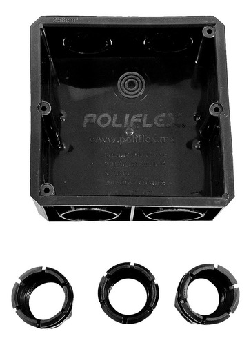 Cajas De Registro Poliflex Kp-caneg12-100 1/2 PuLG 10pzs Color Negro