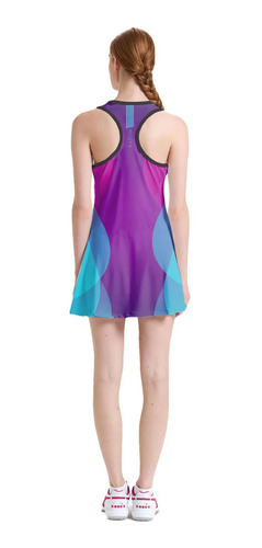 Imagem 4 de 6 de Vestido Beach Tennis C/ Shorts Degrade Rosa Azul Beachwear