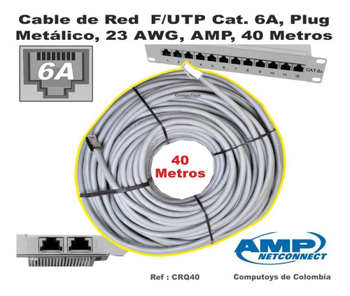 Imagen 2 de 6 de Cable De Red Rj45 Cat. 6a 40m Ref: Crq40 Computoys Sas