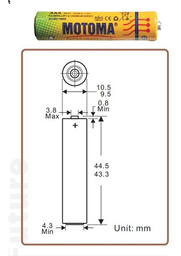Imagen 2 de 7 de Pila Carbon Zinc Aaa Motoma Caja X 60 Unids San Martin Caser