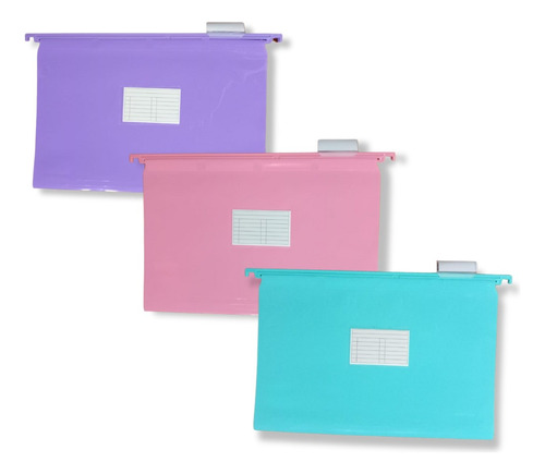 Carpeta Colgante Oficio Pvc Lama Color Pastel