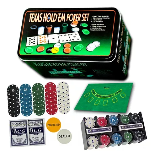 Jogo De Lata Poker Texas Hold'em Poker Set