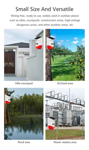 . Detector De Sensor De Movimiento Solar Wifi Con Alarma De