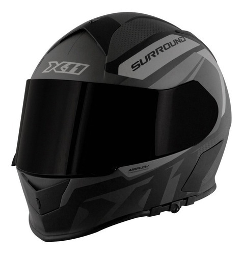 Capacete X11 Pro Surround Cinza Viseira Fumê + Viseira Extra Cor Cinza/Preto Tamanho Ggg - 64Cm