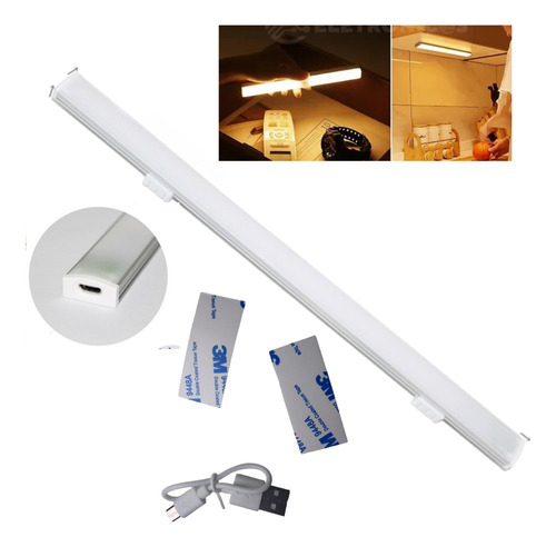 Luminária Led Barra Sensor Presença Recarregável 50cm 5w Cor Branco 5V