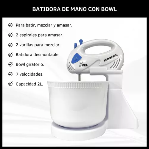 Batidora De Mano Con Pie Bowl Soporte 7 Velocidades 300watts