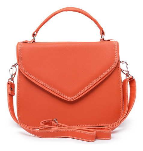 Bolsa Transversal Feminina Tiracolo Pequena Laranja Mod 8190