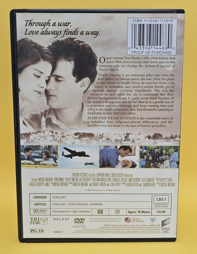 Dvd / Every Time We Say Goodbye / Mil Veces Adiós / To Hanks (Usado)