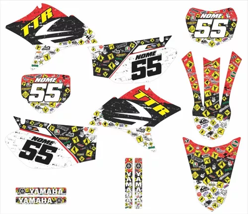 Kit Adesivo Moto De Trilha Ttr 230 Personalizada Cross Ttr12