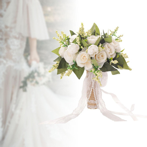 . Pequeñas Rosas Artificiales De Pe For Novias Con Blanco