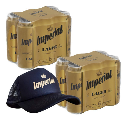 Cerveza Imperial Lager 473cc X12 + Gorra Imperial Trucker