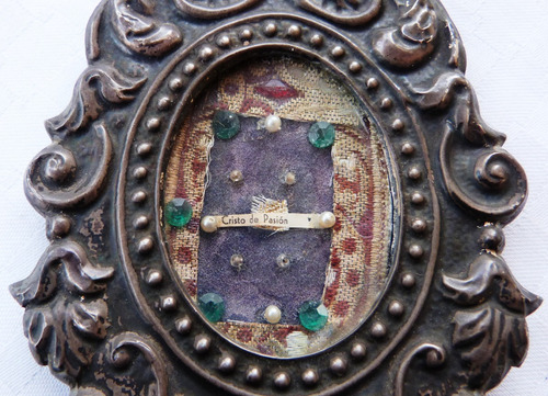 Monijor62-antigua Reliquia En Plata /plomo Cristo Pasion (Usado)