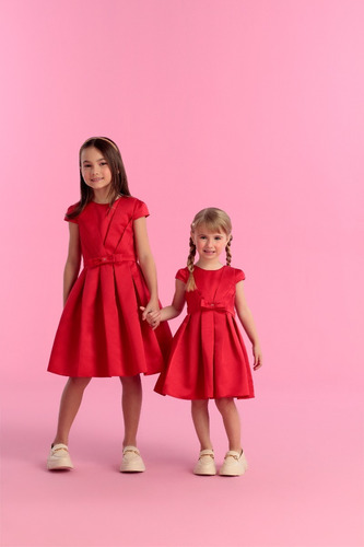 Imagem 3 de 4 de Vestido De Festa Infantil Petit Cherie Vermelho Modern 22570