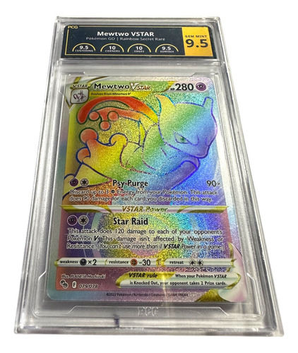 Pcg 9.5 Mewtwo Vstar - Rainbow Secret Rare - Pokémon Tcg