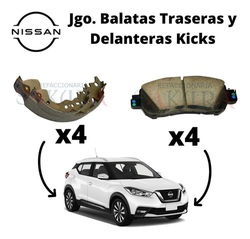 Balatas Delanteras Y Traseras Kicks 2021 Nissan Ceramica
