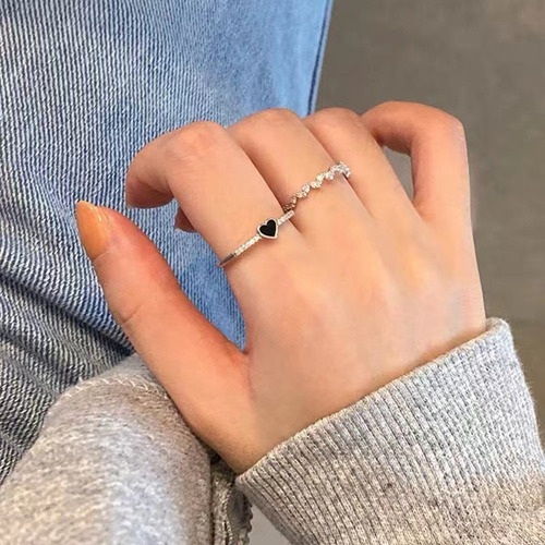 Juego De 10 Anillos De Dedo Ajustables Con Forma De Corazón