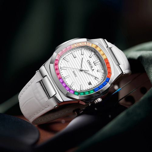 Reloj Onola Leather Rainbow Diamond Quartz