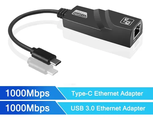 Adaptador Ethernet Usb Tipo C A Rj45 Cable Red Lan 1000mbps