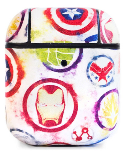 Funda Protectora Avengers Logos Marvel Para AirPods Rígida