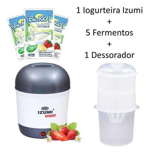 Dessorador P/ Iogurte Grego + Iogurteira Izumi + 5 Fermentos