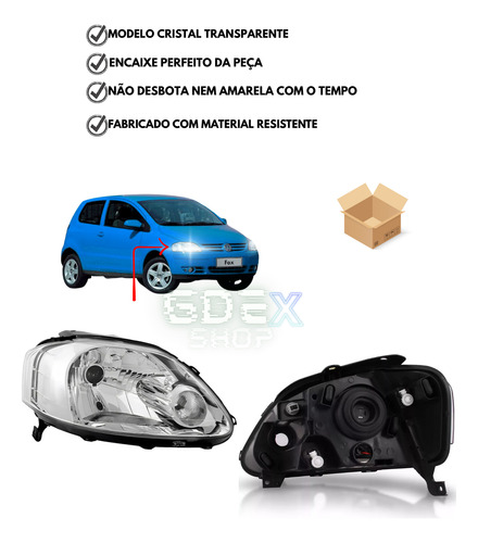 Par Farol Fox Crossfox Foco Simples 2004 2005 2006 2007