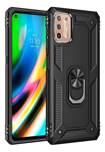 Funda De Uso Rudo Anticaída Con Anillo Para Motorola G9 Plus