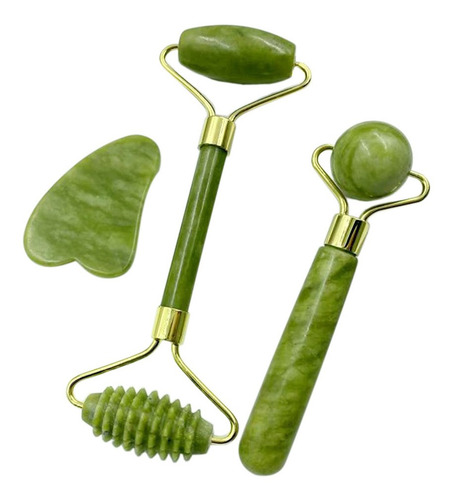 Jade Rollers & Gua Sha Scrapers Jade Stone Set For Facial