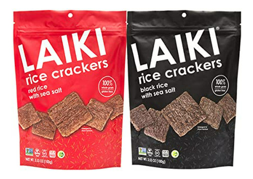 Pack De Crackers De Arroz Negro Y Arroz Rojo