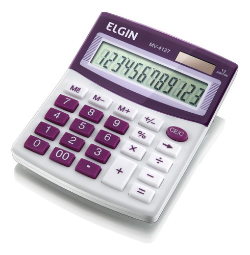 Calculadora De Mesa Visor Blister Mv4127 Roxa