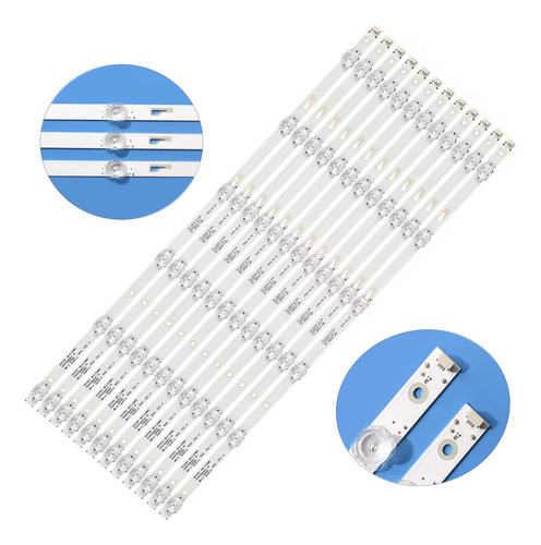 12 Tiras Con 6 Leds Compatible Para Tv-65uhd4k