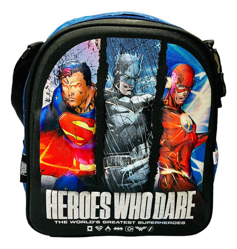 Lonchera Justice League Heroes Batman Superman Flash Fotoram Azul Liga De La Justicia