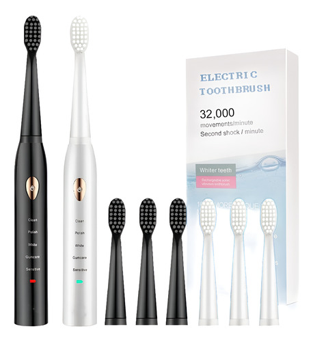 Cepillo Dental Eléctrico 5 En 1 Base Cable Usb 4 Repuestos