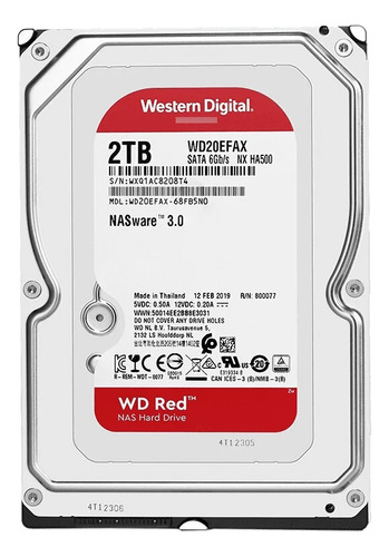 Disco Duro Interno Western Digital Wd Red Wd20efrx 2tb Rojo
