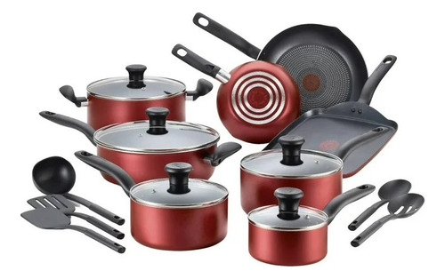 Batería De Cocina T-fal Initiatives Con 18 Pzas