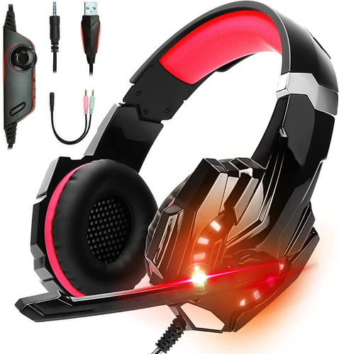 Imagen 1 de 7 de Audífonos Gamer Kotion Each G9000 C/ Micrófono Y Luces Led