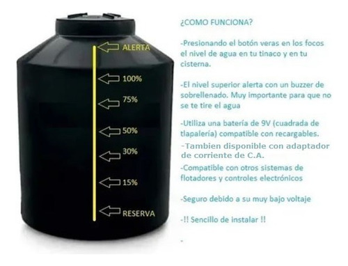 Indicador De Nivel De Agua Para Cisterna Y Tinaco 5 Mts Ext