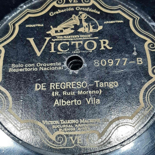 Pasta Alberto Vila Con Orquesta Victor C453