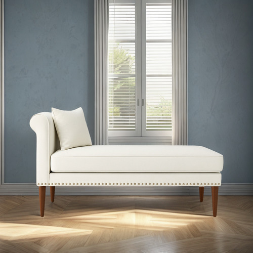 Sillón Divan Tipo Chaise Longue Moderno Blanco
