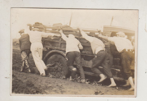 Uruguay Antigua Fotografia Real Sacando Un Camion Del Barro