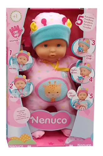 Nenuco Bebé Rosa 5 Funciones Muñeca Niña Interactivo Jirafa