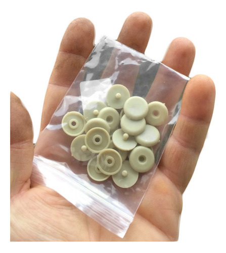 5 Topes Clip Remache Botón Cinturon De Seguridad Beige