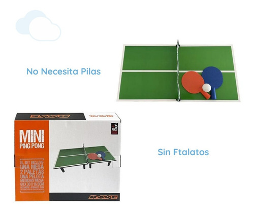 Mesa De Ping Pong Portatil Mini Juego 20 Pulgadas Isakito