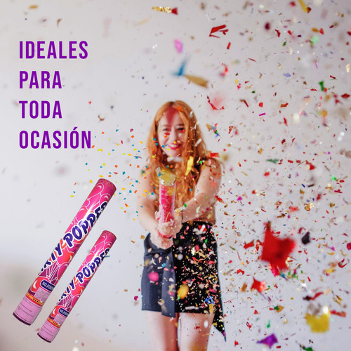 Confeti Lanzador Bazuca Para Fiestas Eventos 50cm 3 Piezas