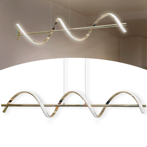 Lustre Pendente Moderno Luxo Led Bivolt Sala De Jantar Casa Cor Dourado 110V/220V