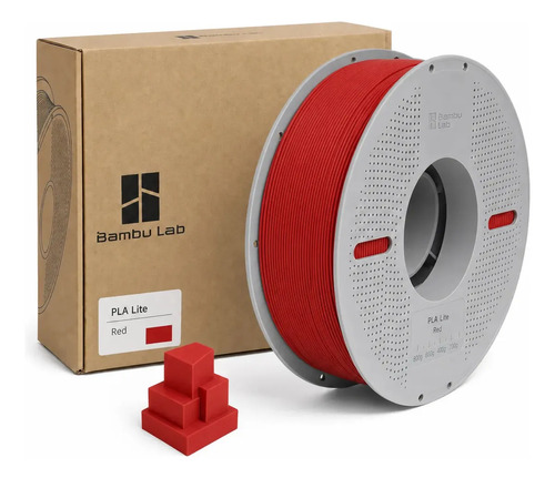 Filamento Impresora 3d Pla Lite Con Bobina Bambu Lab 1.75mm 1KG Alta Resistencia Color Rojo