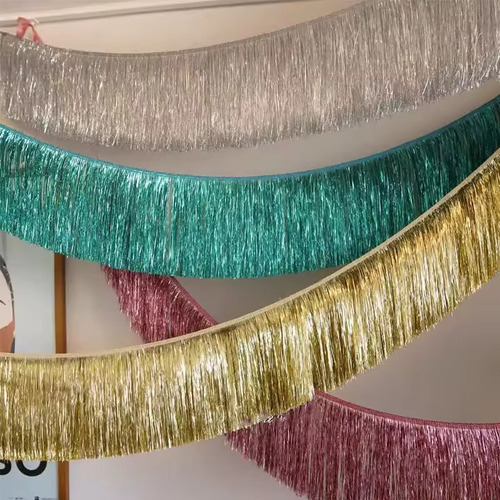 Cortina Guirnalda Flecos Papel Rosa 1 Pz Fiesta Unicornio