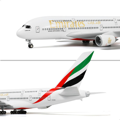 1/160 Airbus A380 Uae/emirates Gran Diecast De 18 Pulgadas